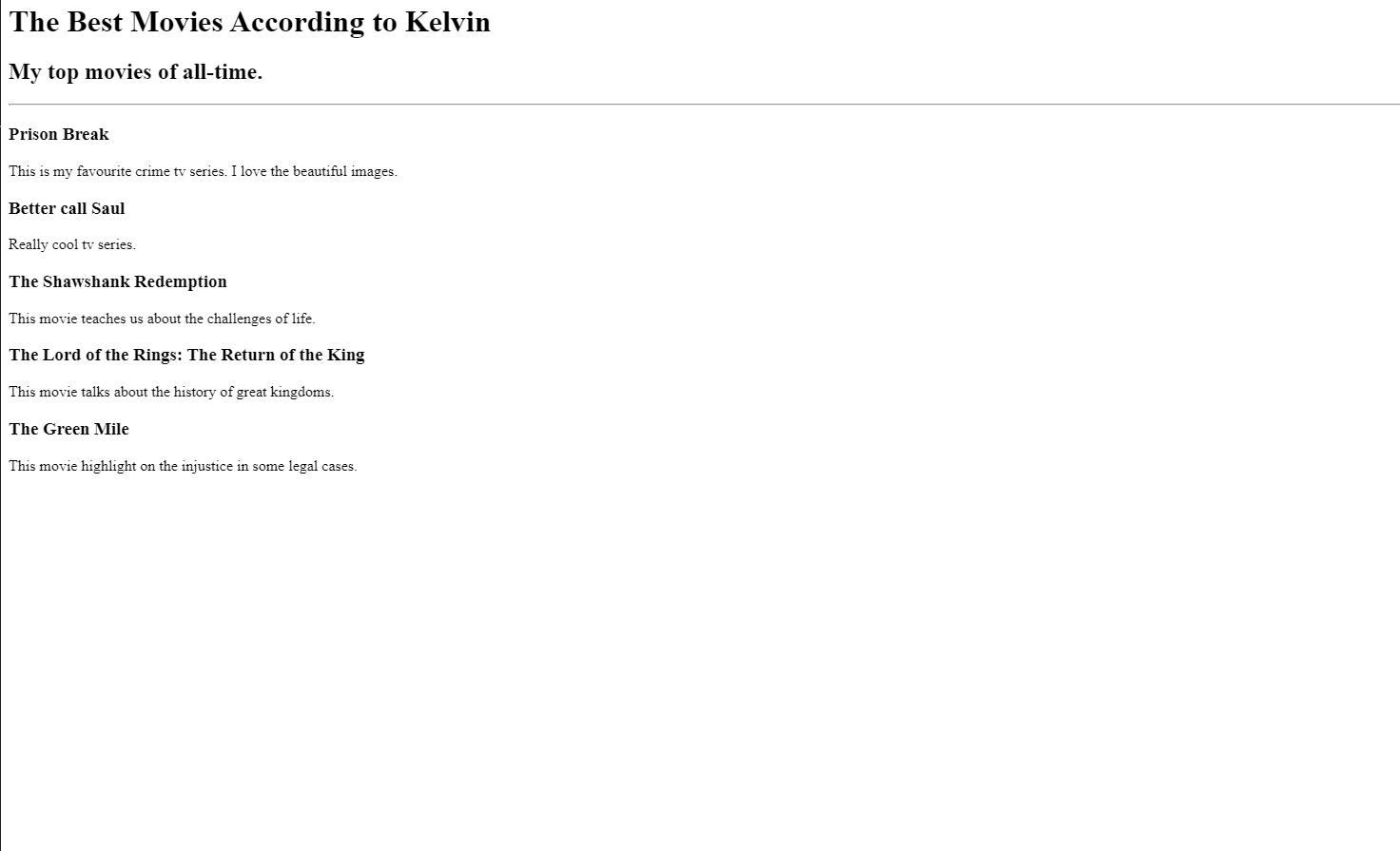 movie ranking project preview